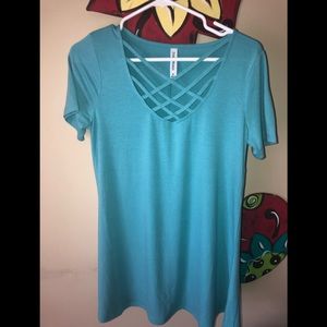 Teal Criss-Cross Top